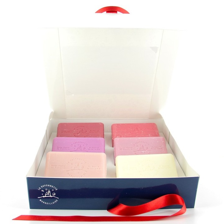 Coffret cadeau Soap Connection pour savons avec ruban rouge en satin