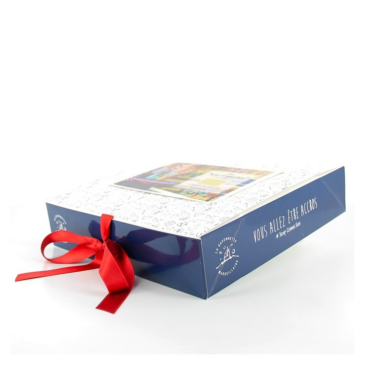Coffret cadeau Soap Connection pour savons avec ruban rouge en satin
