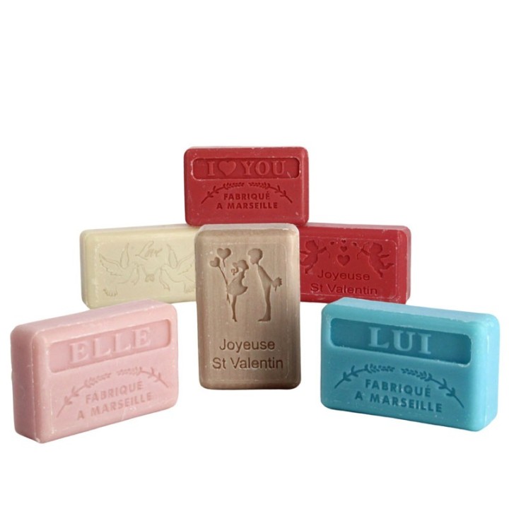 Pack de Savonnettes fabriquées à Marseille Pour la St Valentin