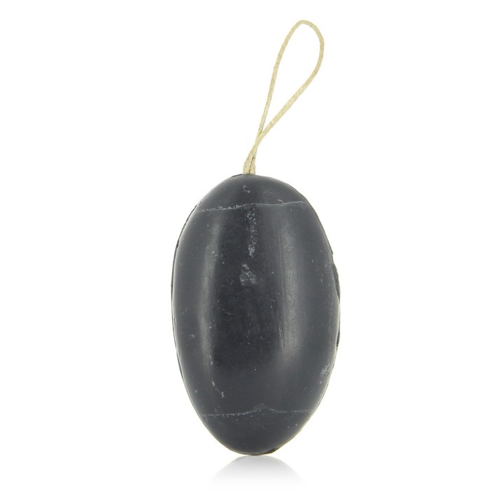 Savon Galet au Charbon végétal activé 155 g avec corde
