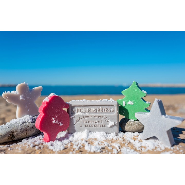 Joyeuses Fêtes Argent Savonnette Marseillaise 125 g